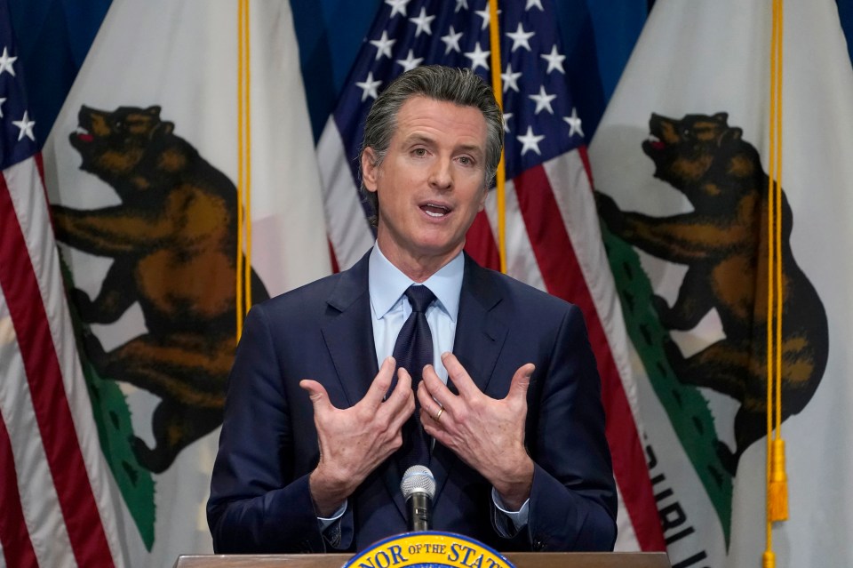 The couple spent an hour chatting to the influential Governor of California, Gavin Newsom