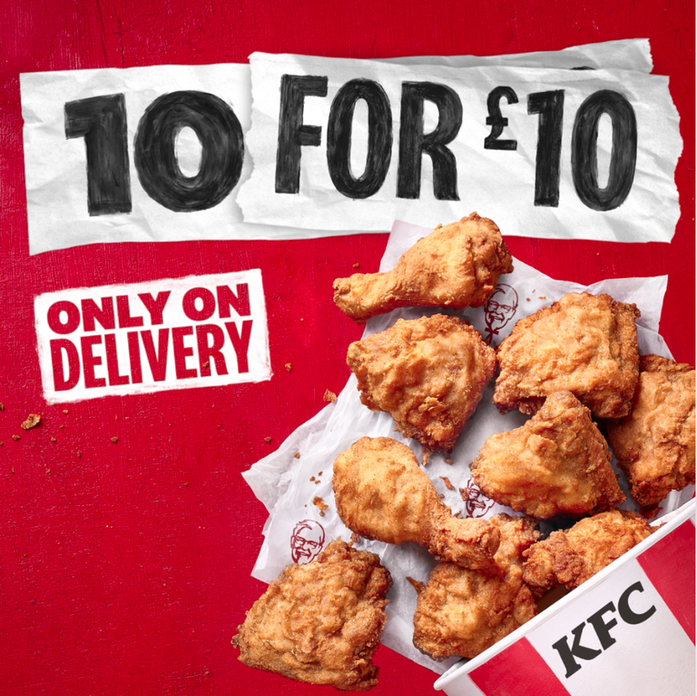 You can't say no to ten pieces of Original Recipe Chicken from KFC for just £10