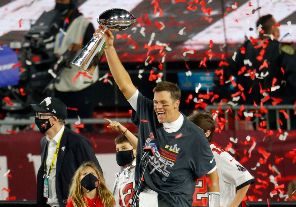 Tom Brady lifted the Vince Lombardi Trophy for a seventh time