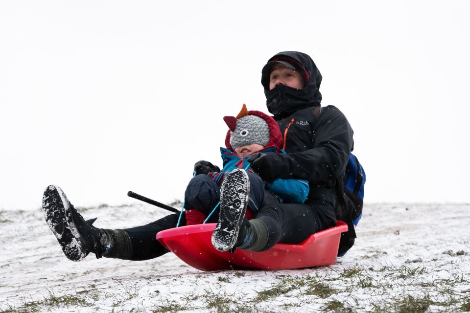 A dad took his son on a sledging trip in affluent Primrose Hill, London