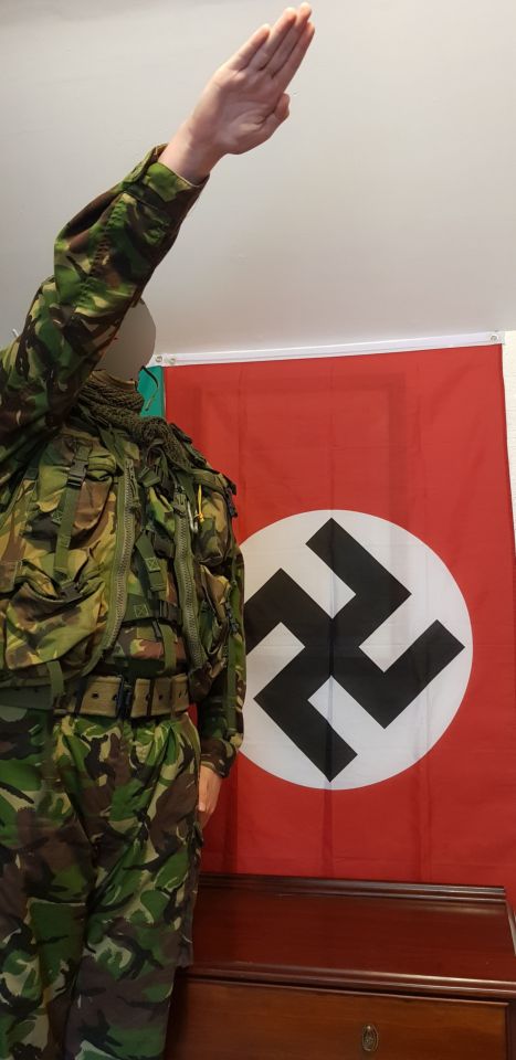 Britain's youngest convicted terrorist, 13, is seen performing a Nazi salute