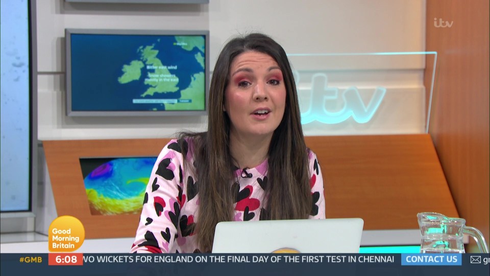 Weather woman Laura Tobin was forced to fill in for Charlotte when her microphone broke live on-air