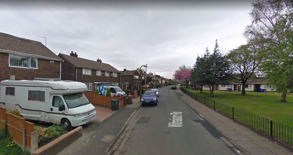 The street where Angeline Phillips, 35, was attacked by a tattooed intruder who is still on the run