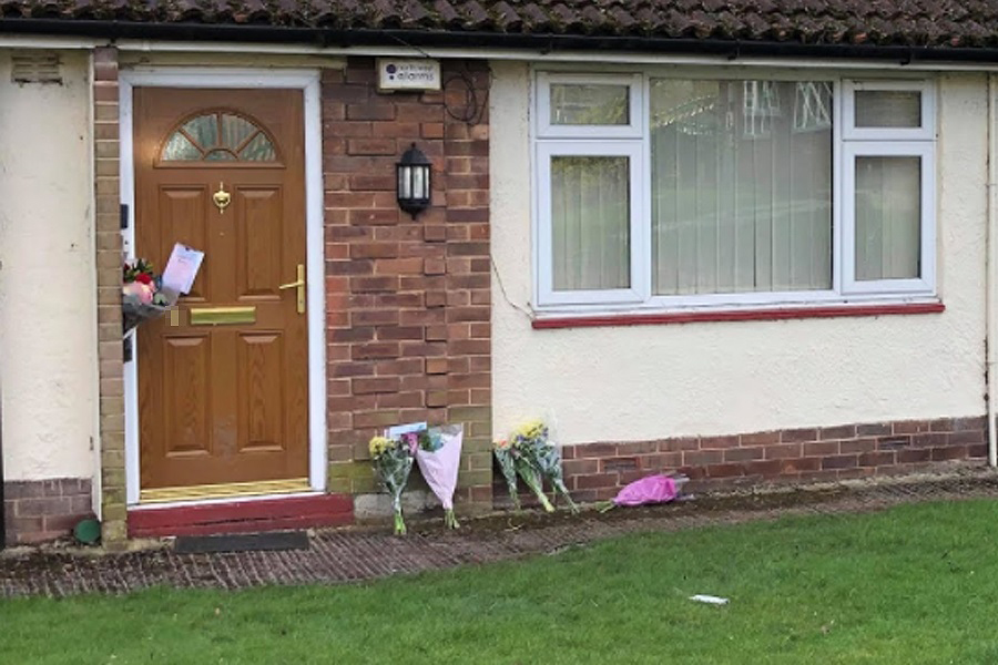 Floral tributes were left outside the home of Angeline Phillips, 35, who died a week after she was attacked at her house in Salford