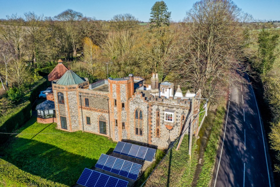 Cinder Hall is a striking Grade-II listed Tudor-style folly