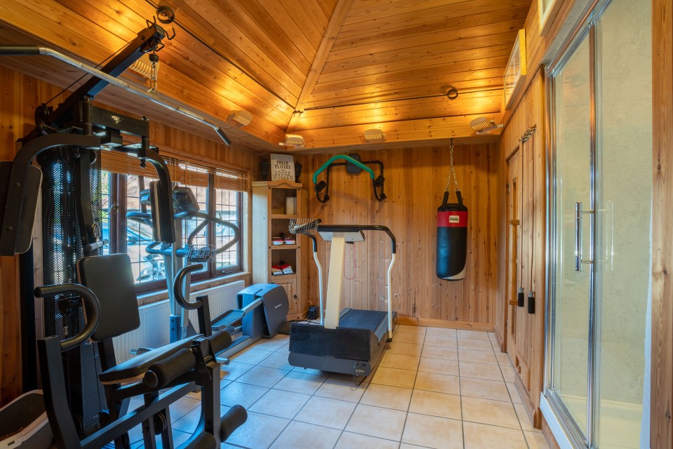 The home boasts of modern-day features such as indoor gym