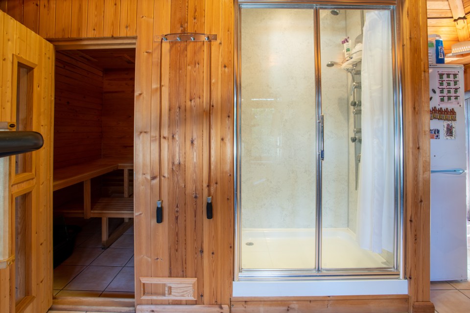 The gym also comes with a sauna and shower