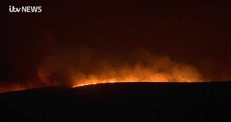 The blaze turned Dartmoor's sky bright red