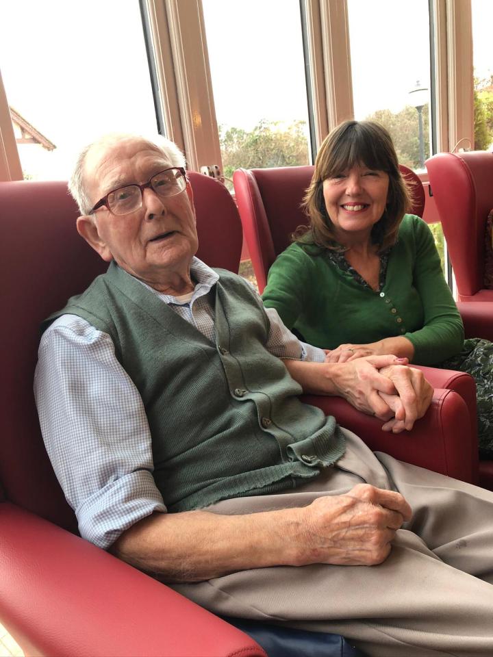 Spitfire engineer James Brown beat Covid aged 103  - pictured with daughter Alison Brown