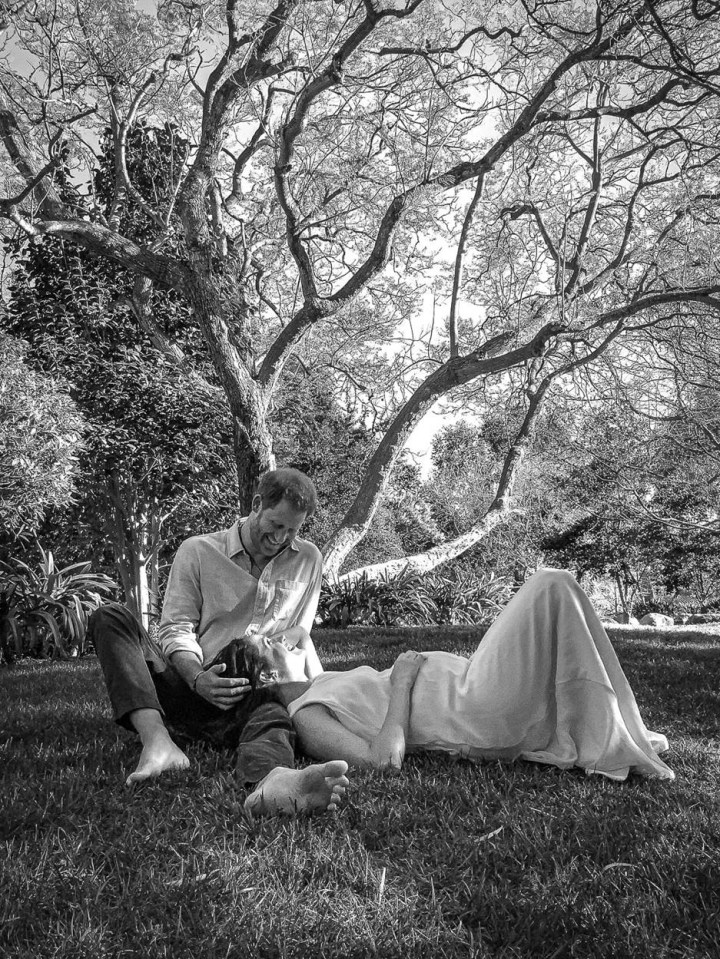 The couple shared a black and white picture of themselves under a tree in February to announce they were expecting another child