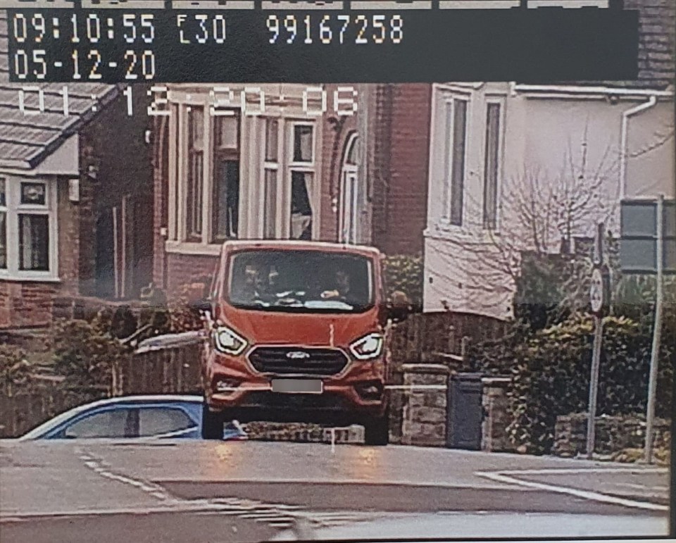 The driver gave the speed camera the finger - with both hands