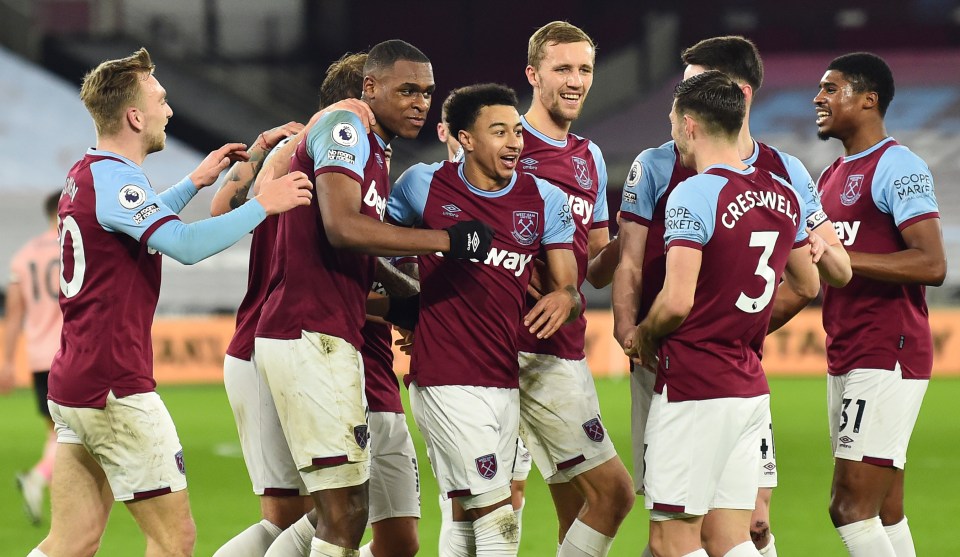 Hammers stars celebrate putting the game beyond the Blades