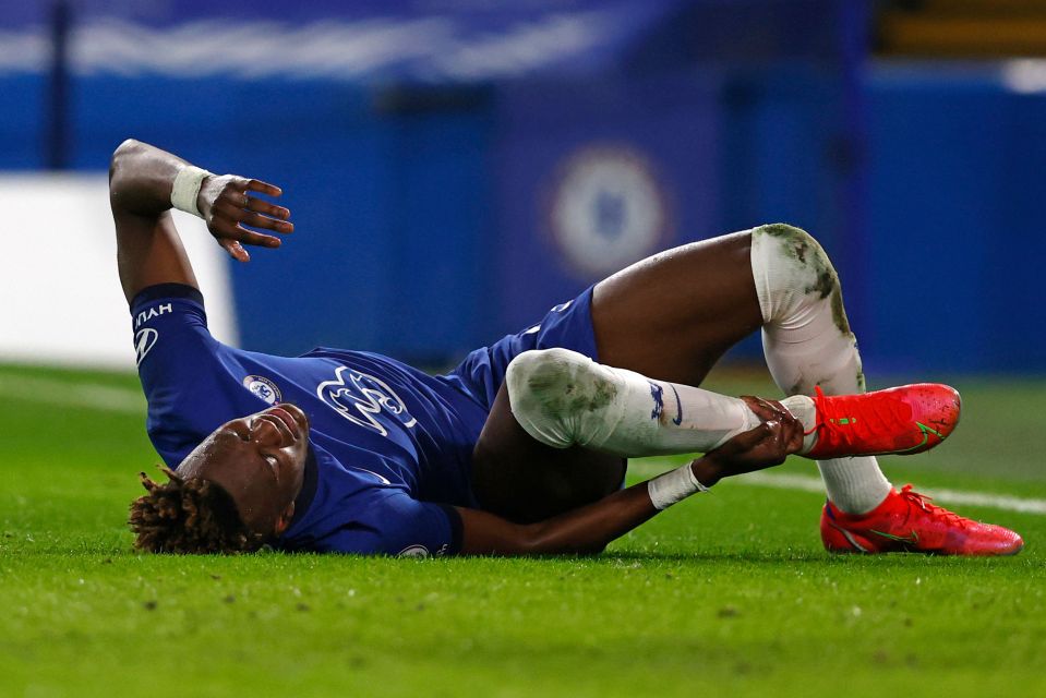 Chelsea forward Tammy Abraham appeared to injure his ankle