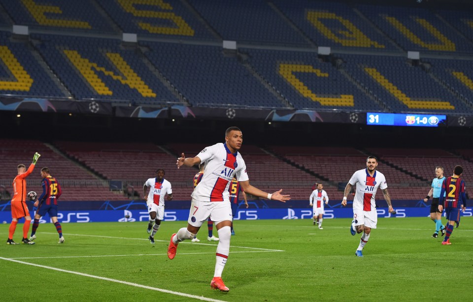 Mbappe scored a hat-trick as PSG stunned Barcelona 4-1 at the Nou Camp on Tuesday