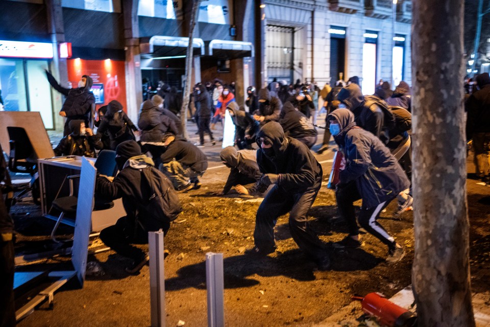 People were told to stay off the streets as violence erupted at 9pm