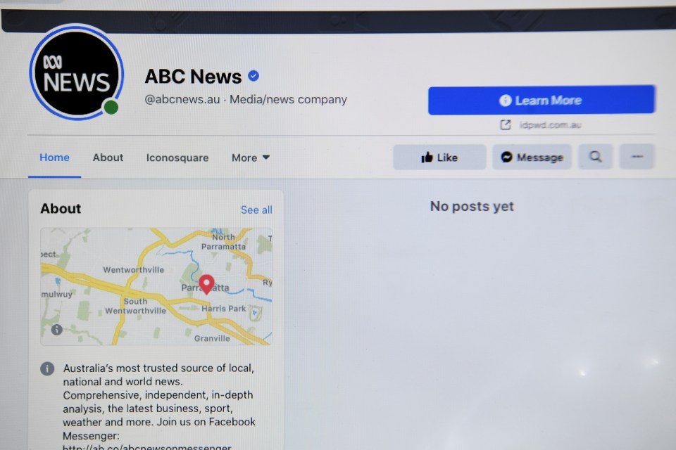 Australian news organisations can no longer post stories