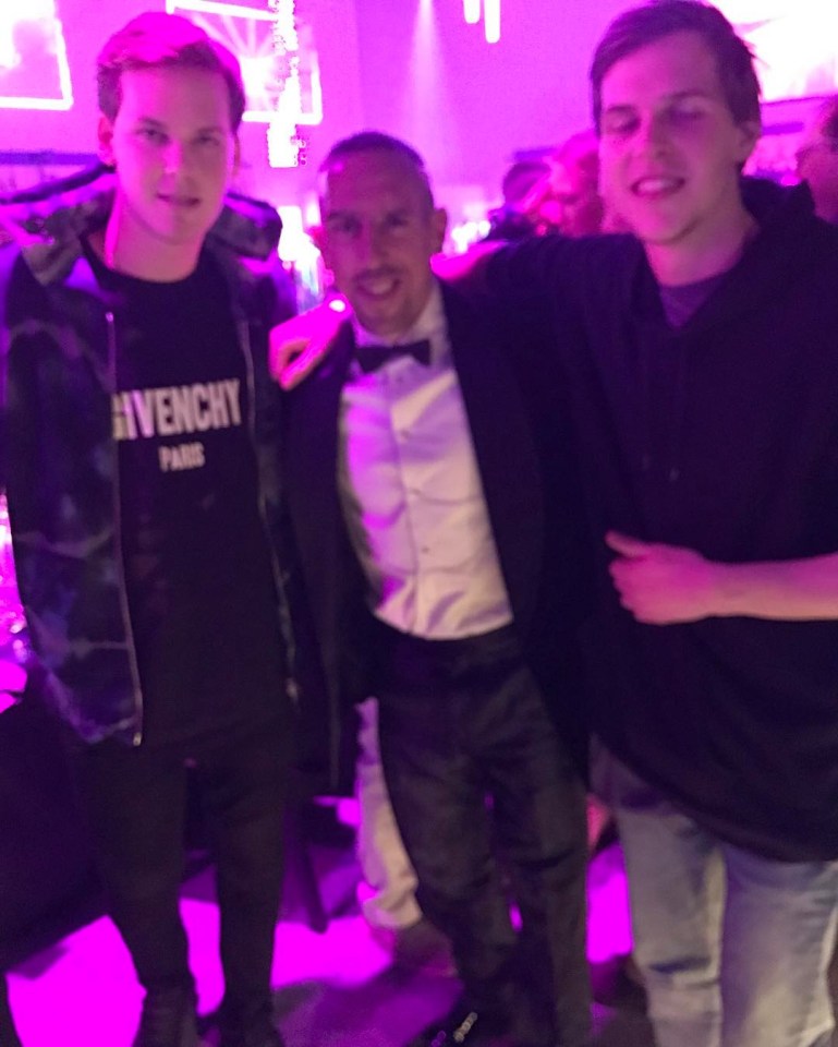 Kyril, right, with French legend Franck Ribery, studied football business management