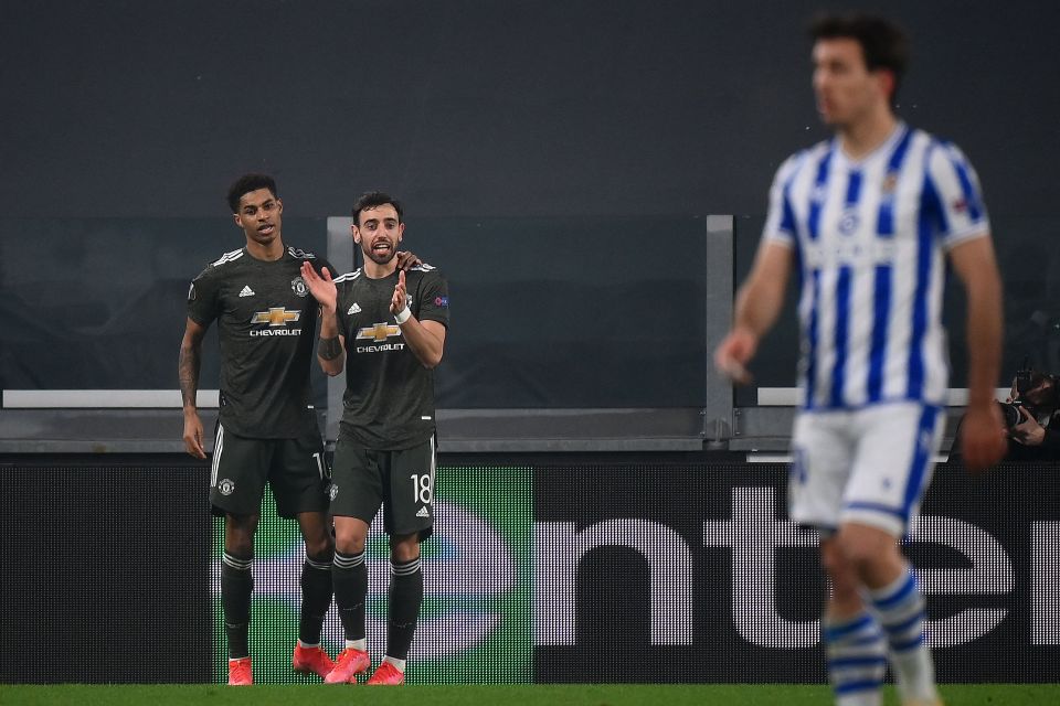 Man Utd thumped Real Sociedad 4-0 in the first-leg of their Europa League last-32 clash on Thursday