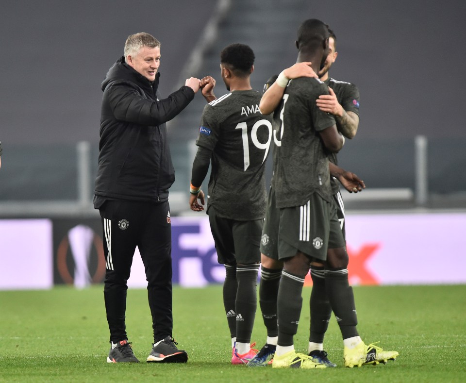 Ole Gunnar Solskjaer congratulates Amad Diallo, 18, after the teenager made his Man Utd debut against Real Sociedad