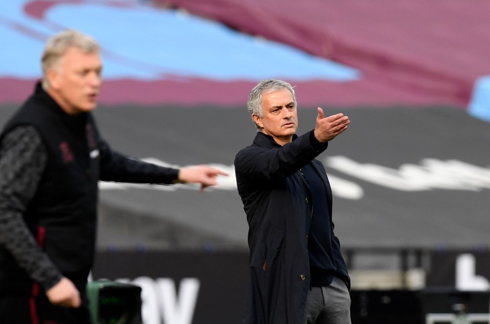 Jose's Spurs are now nine points behind David Moyes' resurgent Hammers