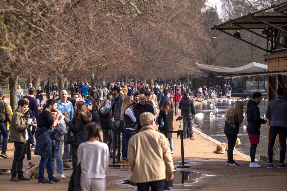 Crowds yesterday enjoyed the sunshine in London’s Hyde Park