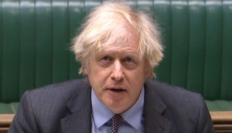 Boris Johnson addressing MPs in the House of Commons