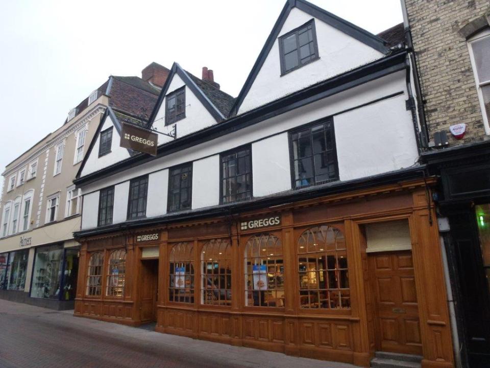 The bakery doesn't look like other Greggs with its wooden arches and doors