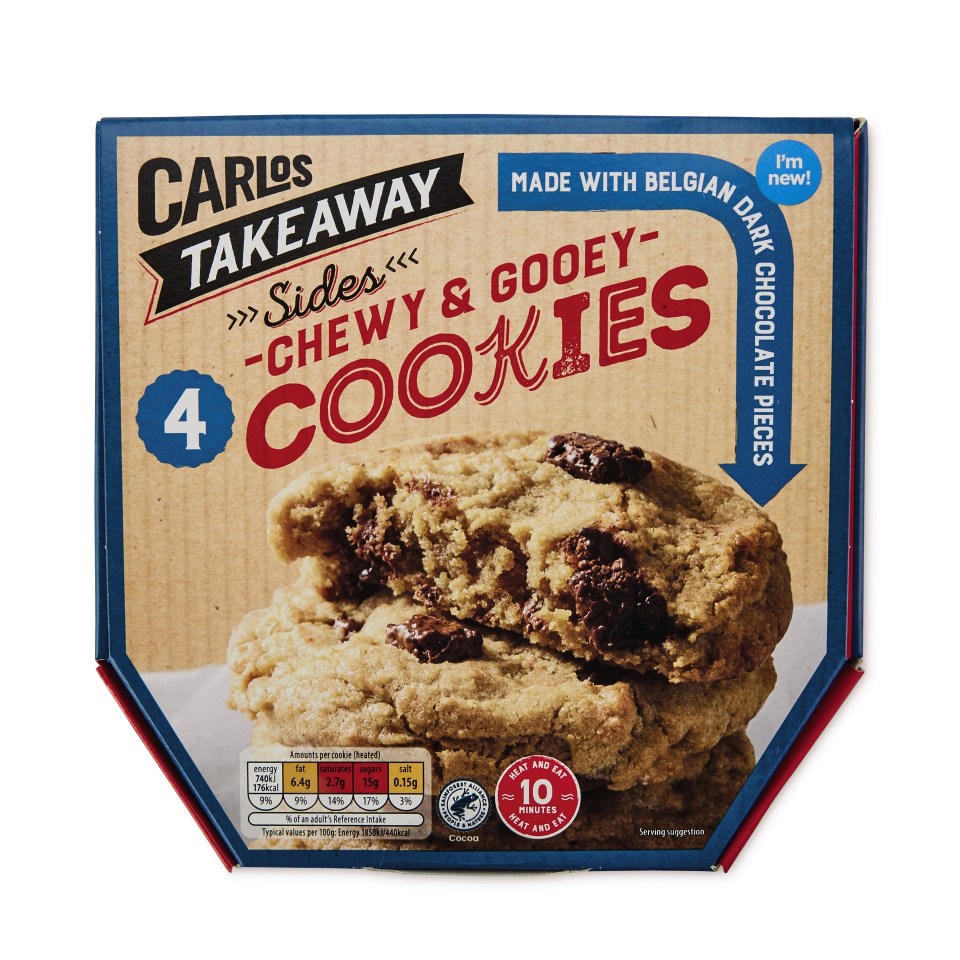 Carlos Takeaway Chewy and Gooey Cookies are £1.49 at Aldi