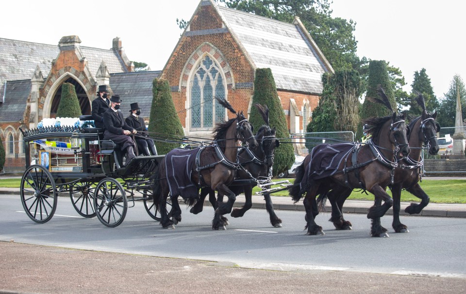 The horse-drawn carriage of the deceased woman