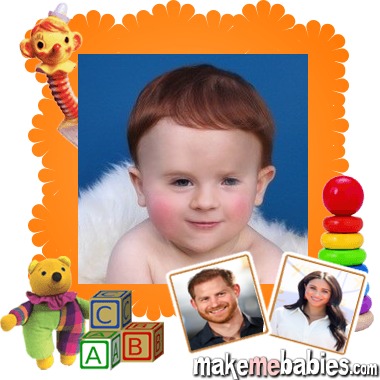 The boy baby looks like Harry's mini-me, with his striking ginger locks