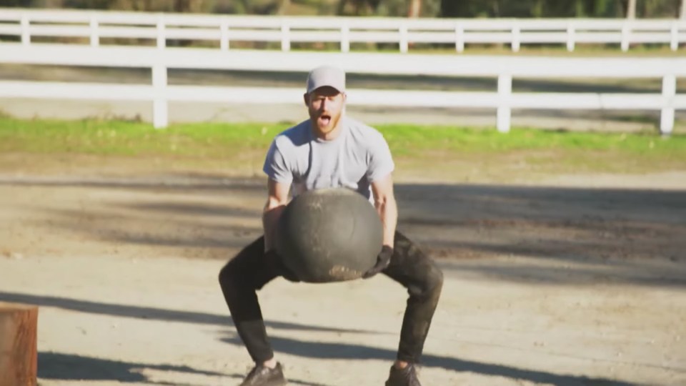 Harry took part in a gruelling obstacle course alongside the comedian