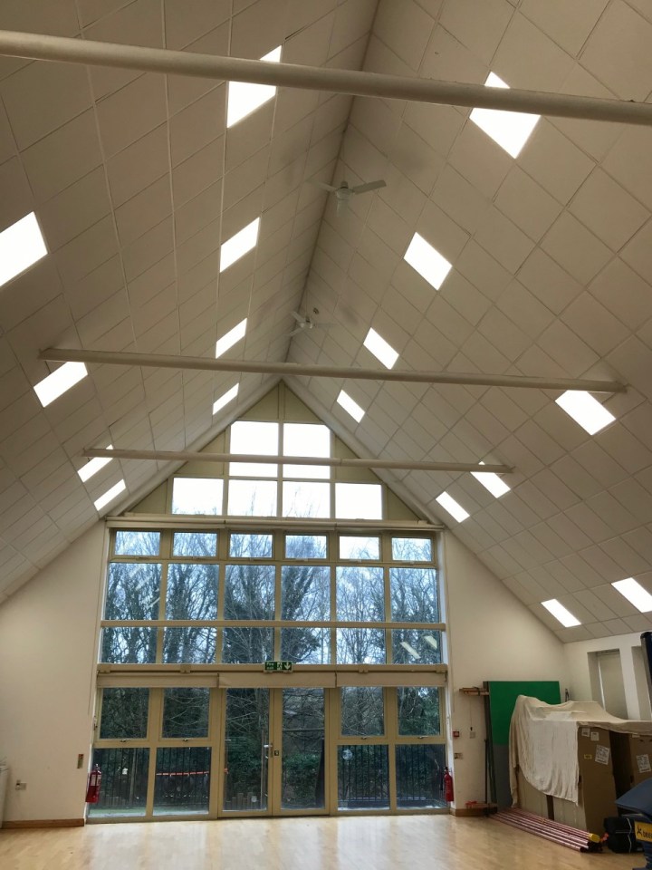 The school has changed their high ceilings to bring them closer to the floor to stop heat escaping, and solar panels are set to be installed