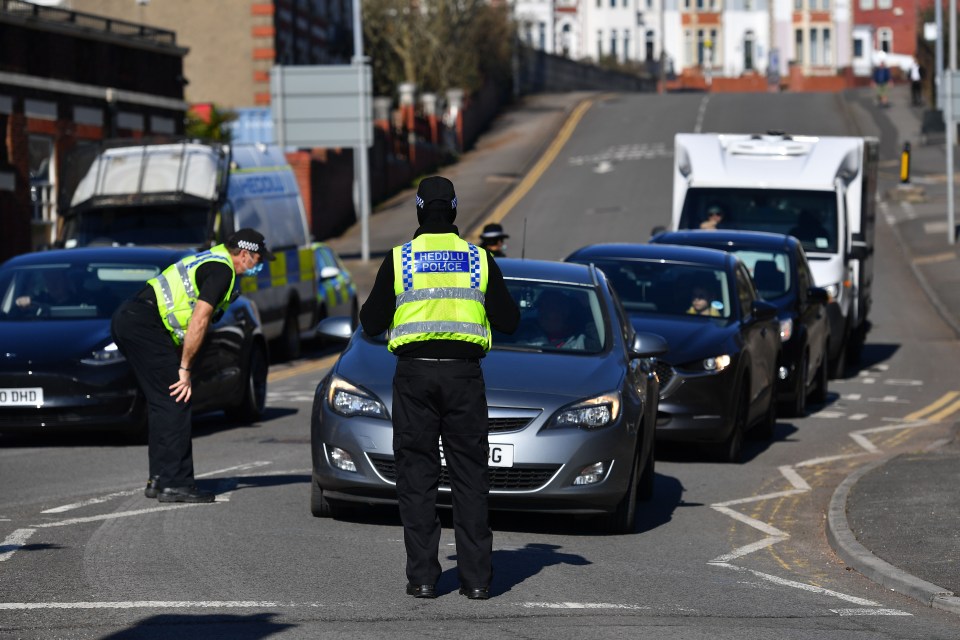 Cops are stopping drivers heading for Barry in south Wales after Brits head for beaches and parks over the weekend