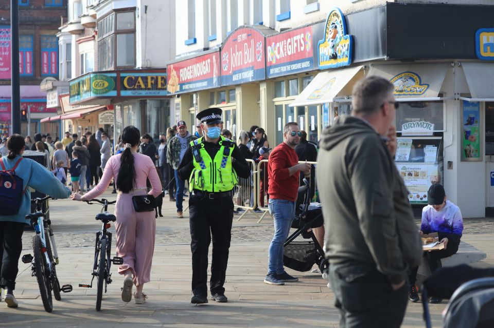 Officers in masks were seen patrolling Scarborough over the weekend to make sure people stick to the rules