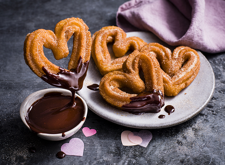 Tuck into these heart-shaped churros from M&S for dessert