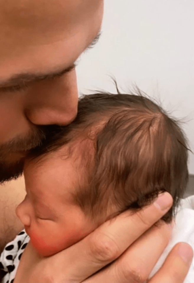 Kate's fiance Martin kisses their daughter in a sweet video following her birth