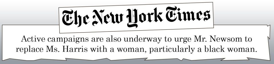 The New York Times reported on the pressure piled on top Democrat Newsom to find a replacement for Kamala Harris