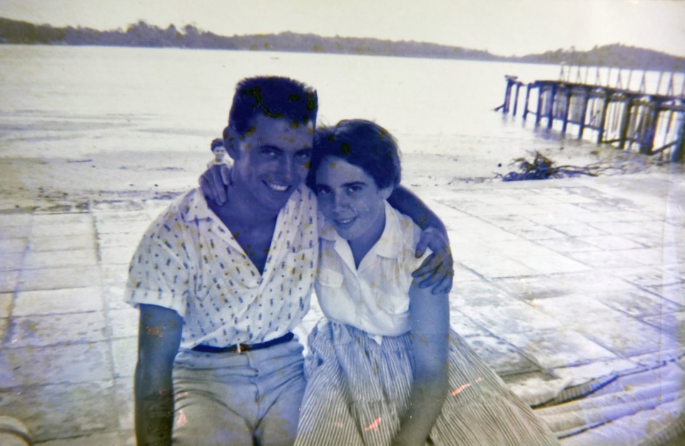 Tom and Jean on Changi Beach in Singapore in 1960