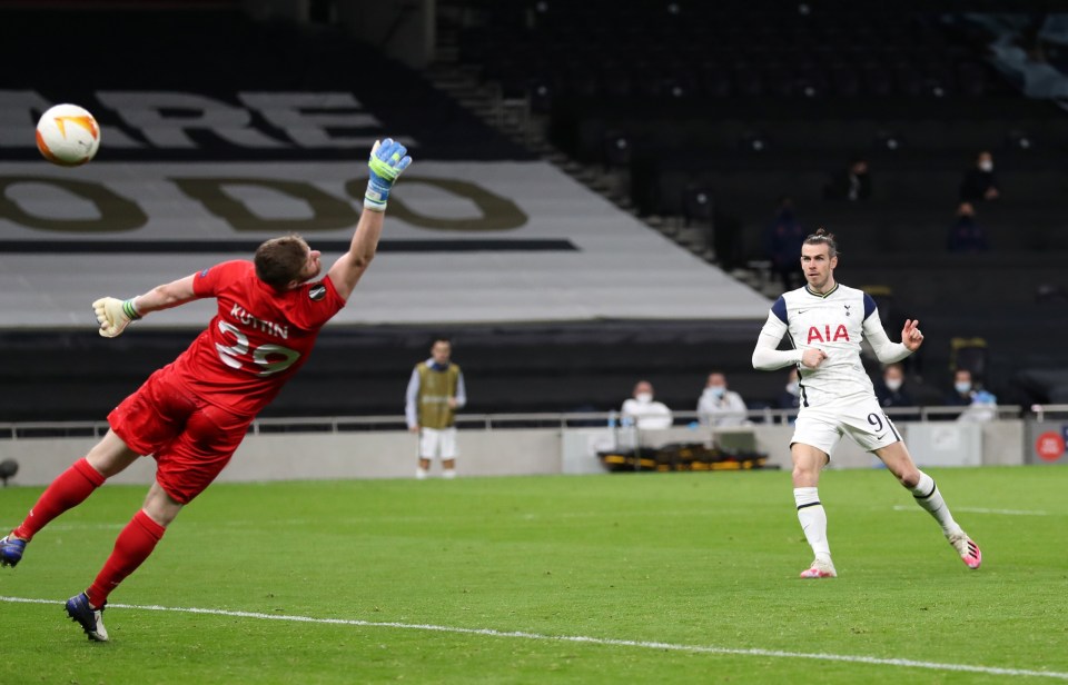 Bale scored Spurs' third to finally give himself something to smile about