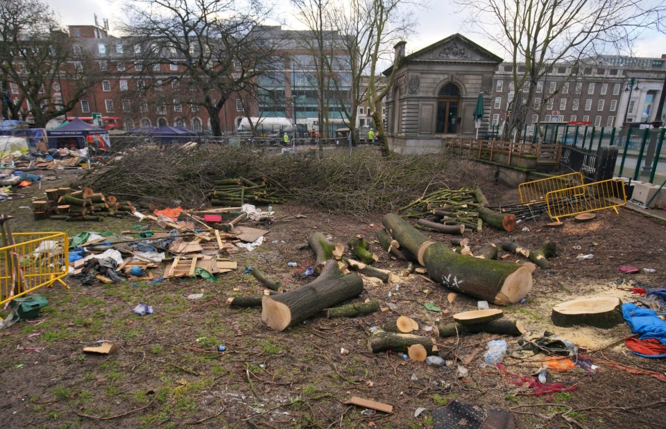 Euston Gardens, London, the scene of the HS2 protest