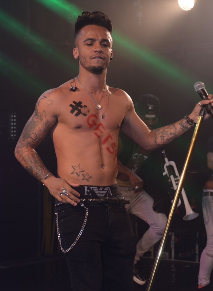 The singer is never shy of stripping off on stage with his bandmates from JLS