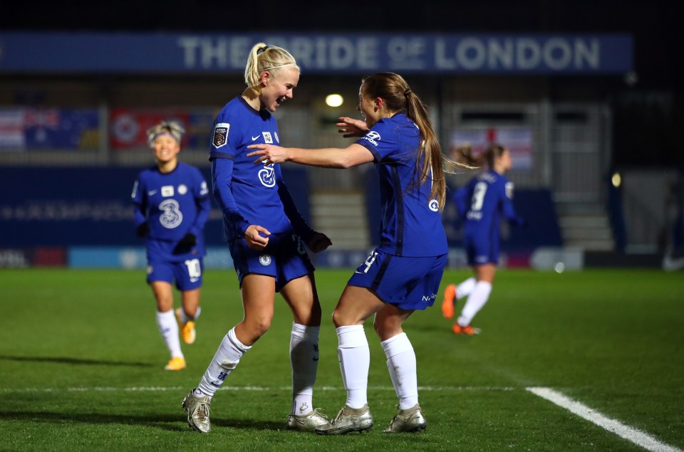 Harder and Fran Kirby were both on target against Arsenal for the WSL champions