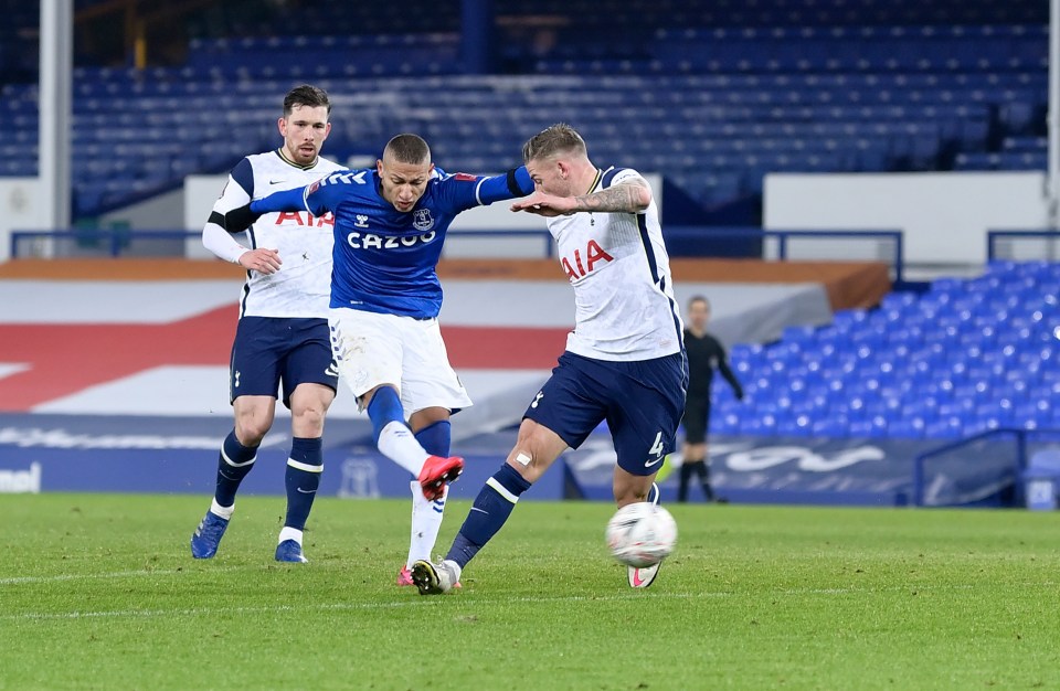 Richarlison gave Everton the lead just two minutes after Calvert-Lewin made it 1-1