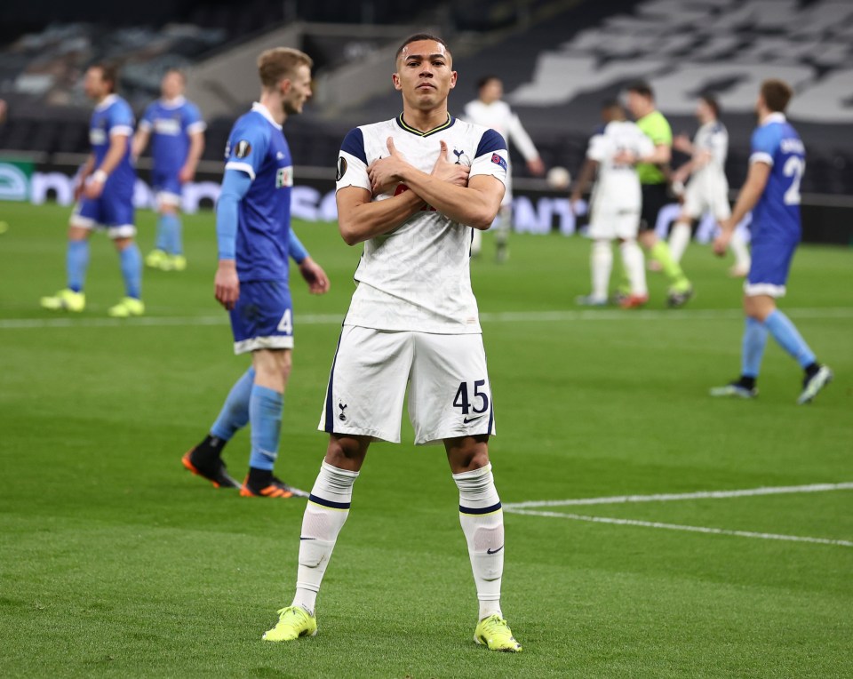 Vinicius pulled out the Mbappe celebration after doubling Tottenham's lead