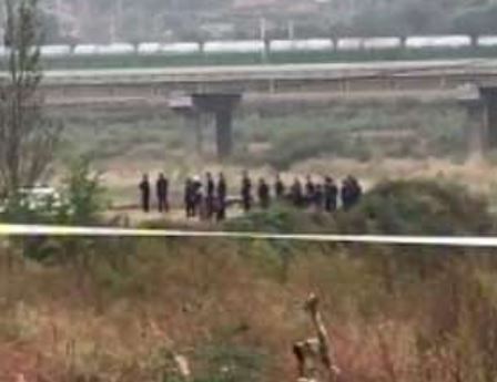 Pictures show a firing squad allegedly executing Chinese knife attacker Zhao Zewei