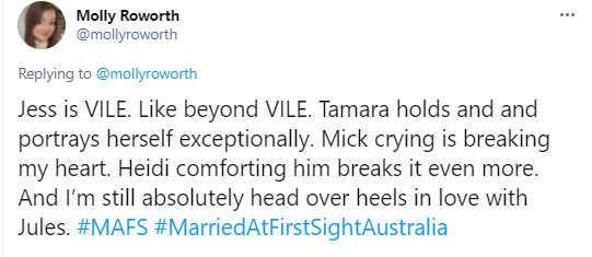 Viewers were heartbroken over Mick's emotional reaction