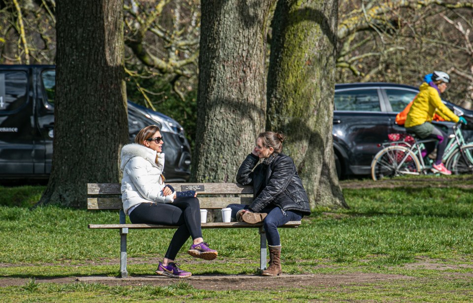 Friends enjoyed a coffee in the sunshine at Wimbledon Common