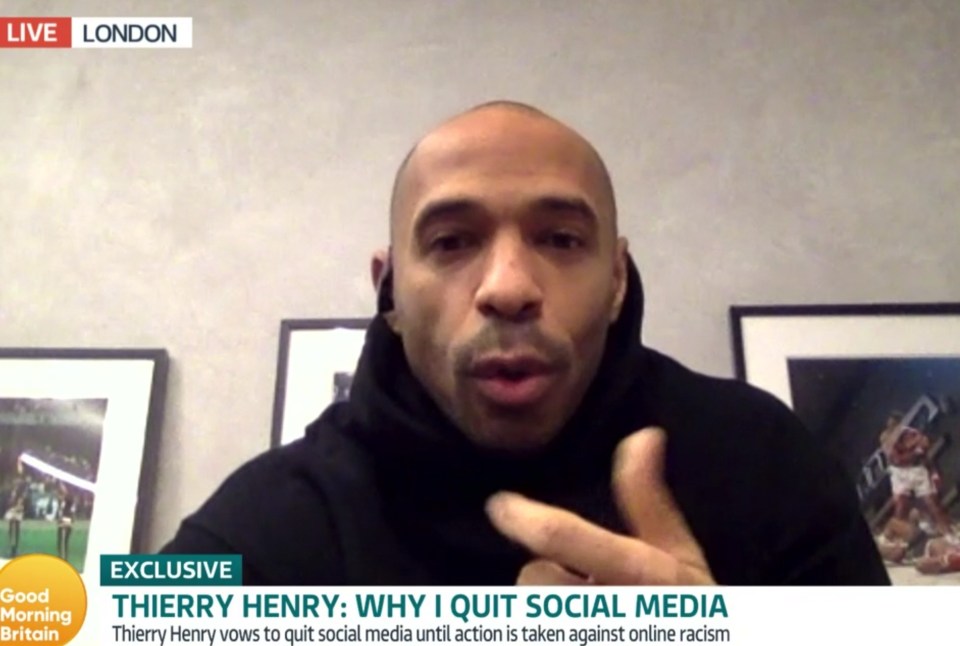 Thierry Henry, 43, is making a stand against social media trolls