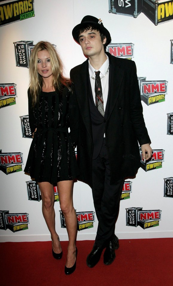 Doherty and Kate Moss together at the NME awards in 2007