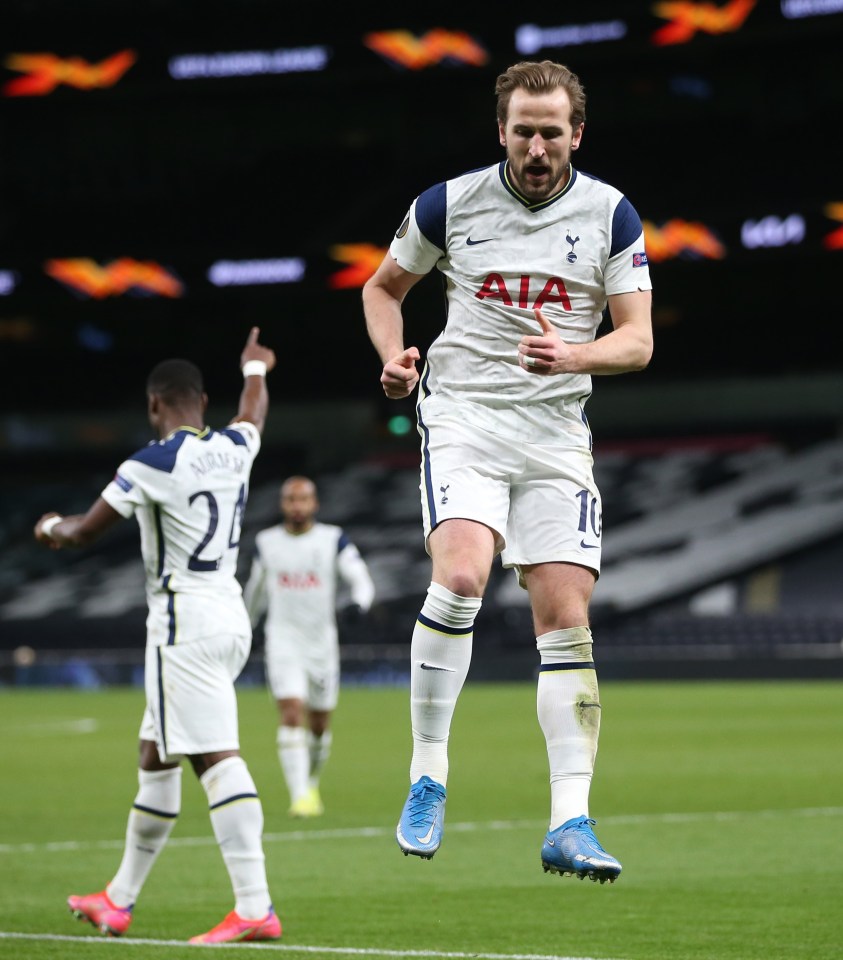 Tottenham main man Harry Kane celebrates his second goal to round off a 2-0 win